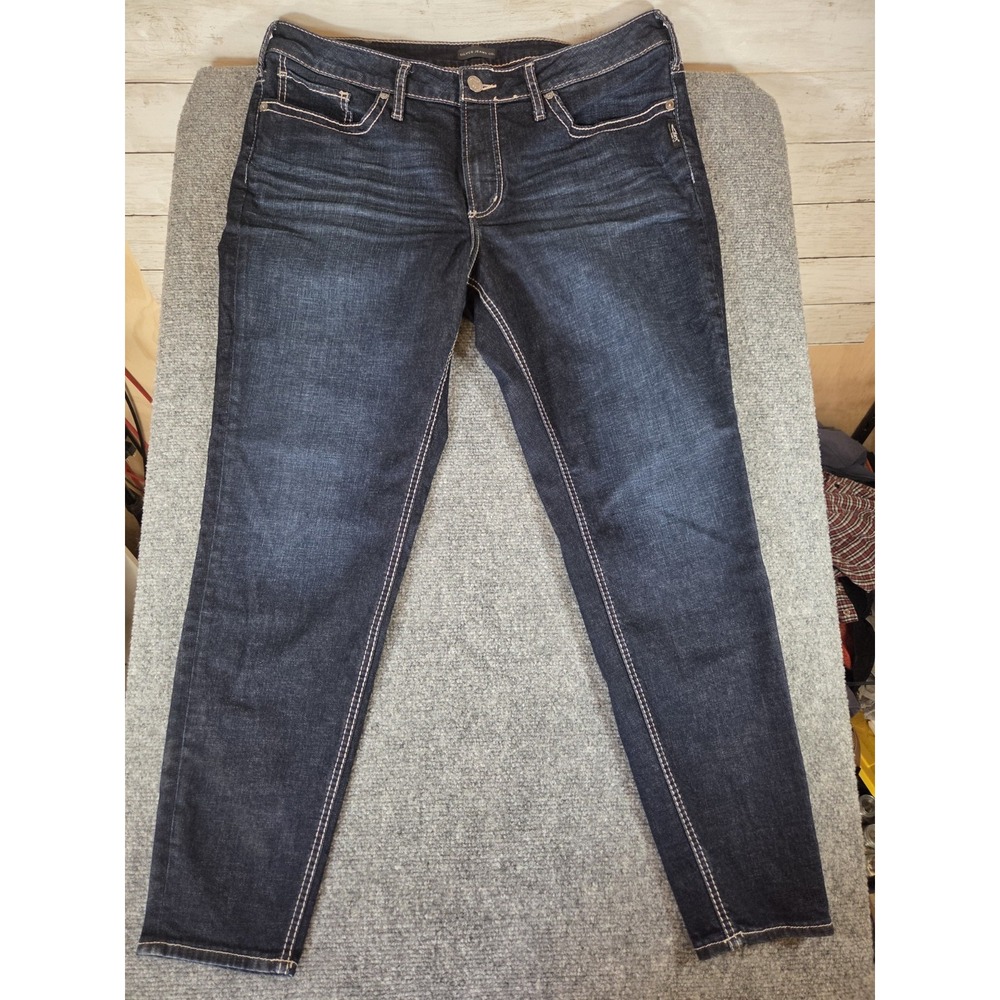 Silver Jeans Suki Skinny Womens 18 L29 Dark Wash Stretch Denim W93136SDK462